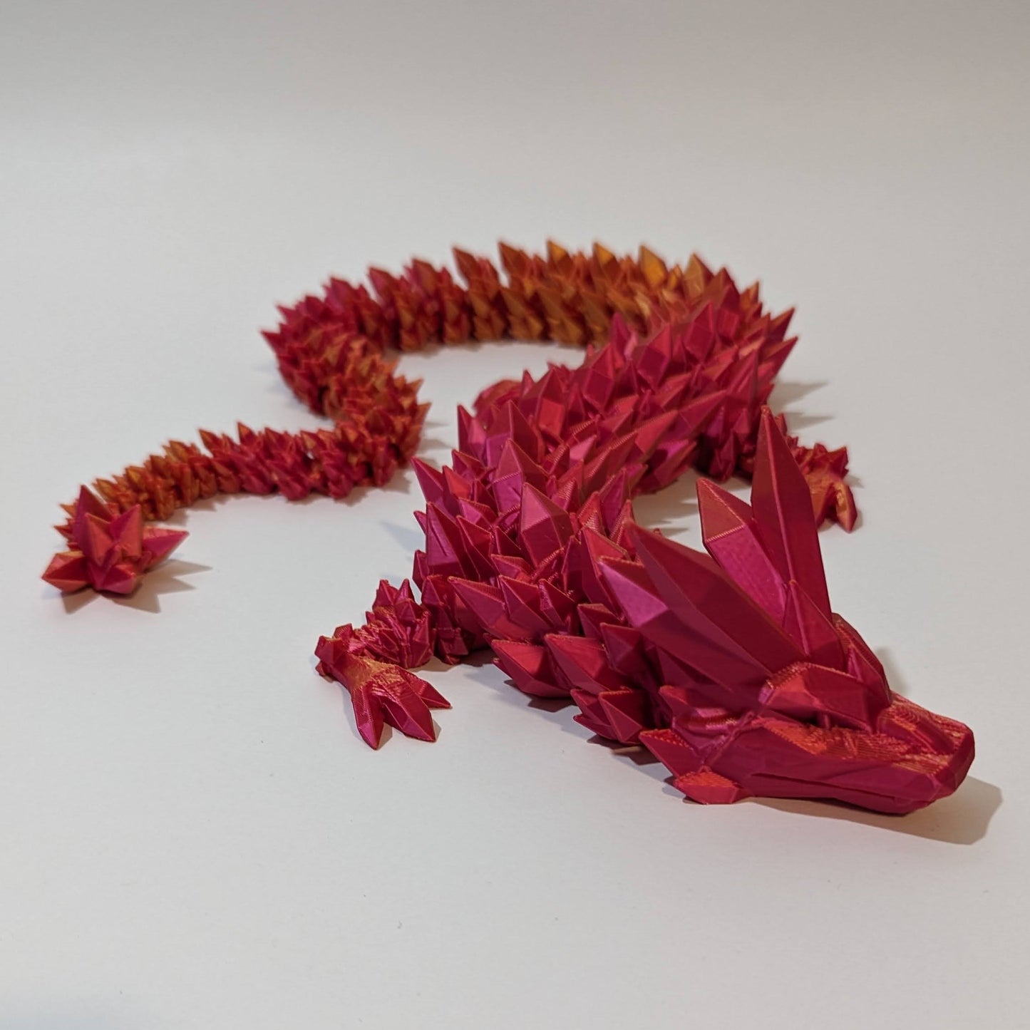 Dragon de cristal - 24 pouces - Rouge/Or